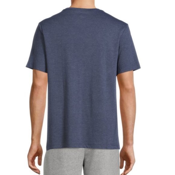 Men's Solid Blue Active T-Shirt ATHLETIC WORKS Short Sleeve Tri Blend Crewneck - Picture 5 of 10